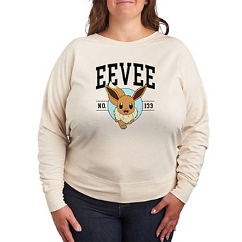 Plus Size Pokemon Eevee Collegiate French Terry Long Sleeve Tee