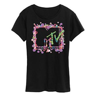 Women's MTV Floral Logo Graphic Tee