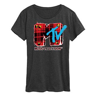 Women's MTV Grunge Plaid Graphic Tee