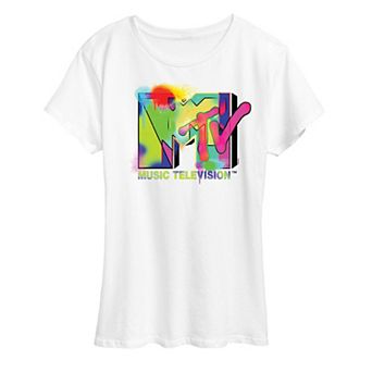 Women's MTV Colorful Paint Logo Graphic Tee