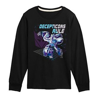 Boys 8-20 Transformers Decepticons Rules Long Sleeve