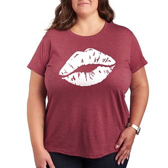 Plus White Lips Graphic Tee