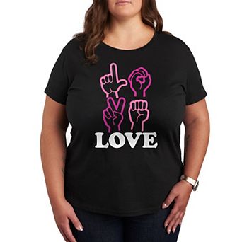 Plus Love Sign Language Graphic Tee