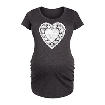 Maternity Doily Heart Graphic Tee
