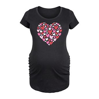 Maternity Hearts in Heart Pattern Graphic Tee