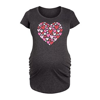 Maternity Hearts in Heart Pattern Graphic Tee