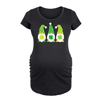 Maternity St Patricks Day Gnomes Graphic Tee