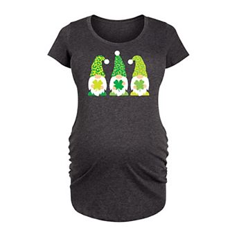 Maternity St Patricks Day Gnomes Graphic Tee