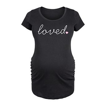 Maternity Script Loved With Heart Graphic Tee