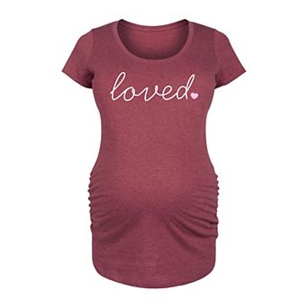 Maternity Script Loved With Heart Graphic Tee
