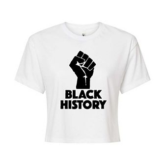 Juniors' Black History Power Cropped Tee