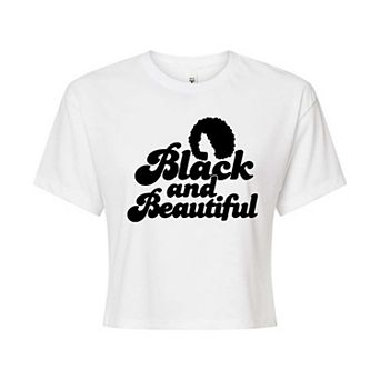 Juniors' Black and Beautiful Cropped Tee
