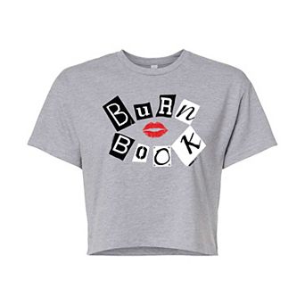 Juniors' Mean Girls Burn Book Cropped Tee