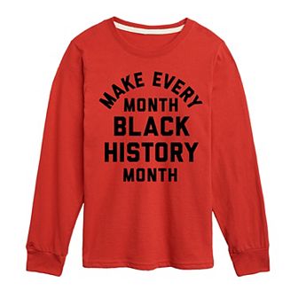 Boy's 8-20 Every Month Black History Month Long Sleeve Graphic Tee