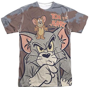 Tom And Jerry Up To No Good Short Sleeve Adult Poly Crew T-shirt