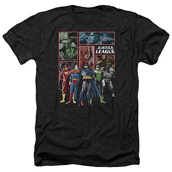 Justice League of America New Justice League of America Panels Adult Heather T-Shirt