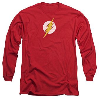 Justice League Of America Rough Flash Long Sleeve Adult T-shirt