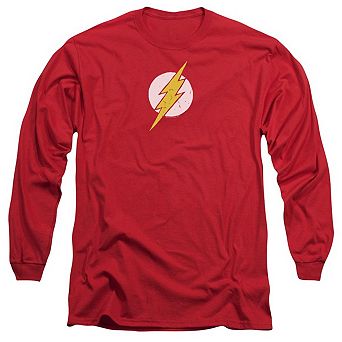 Justice League Of America Rough Flash Long Sleeve Adult T-shirt