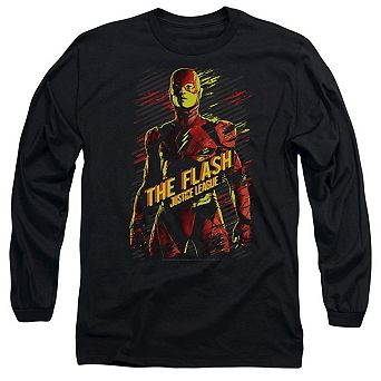 Justice League Movie The Flash Long Sleeve Adult T-shirt