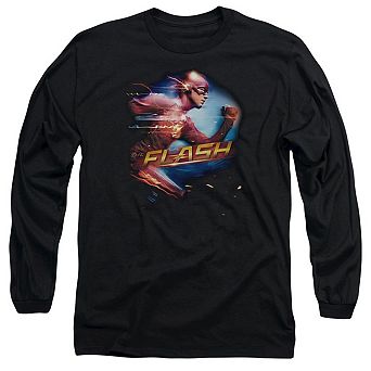 The Flash Fastest Man Long Sleeve Adult T-shirt