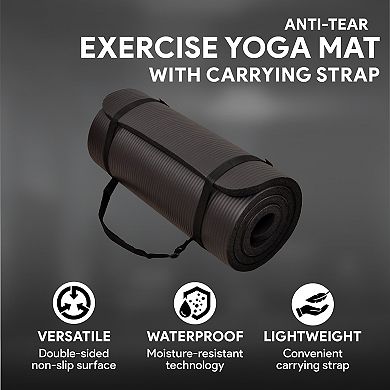 Balancefrom Fitness Goyoga Anti Tear Exercise Yoga Mat With Strap