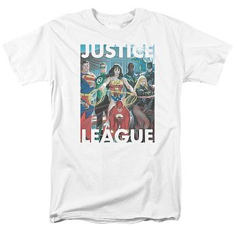 Justice League of America Hall Of Justice Short Sleeve Adult T-Shirt