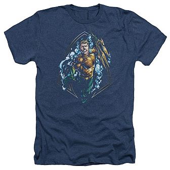 Justice League Of America Thrashing Adult Heather T-shirt