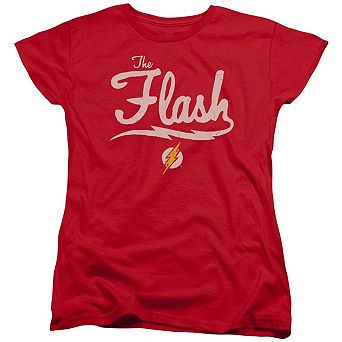 Justice League Of America Old School Flash Short Sleeve Womens T-shirt