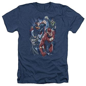 Justice League Of America Storm Chasers Adult Heather T-shirt