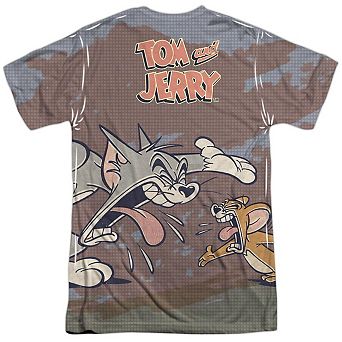 Tom And Jerry Up To No Good Short Sleeve Adult Poly Crew T-shirt