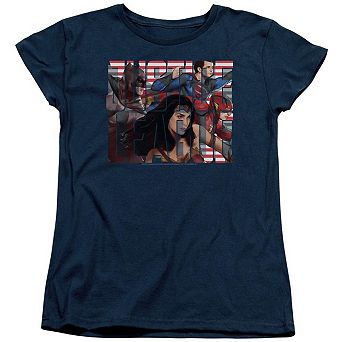 Justice League Movie Rally Short Sleeve Womens T-shirt
