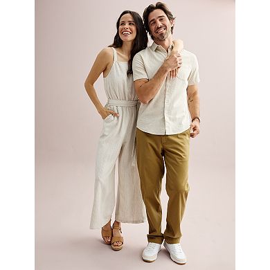 Men's Sonoma Goods For Life® Linen Blend Short Sleeve Button Down Shirt