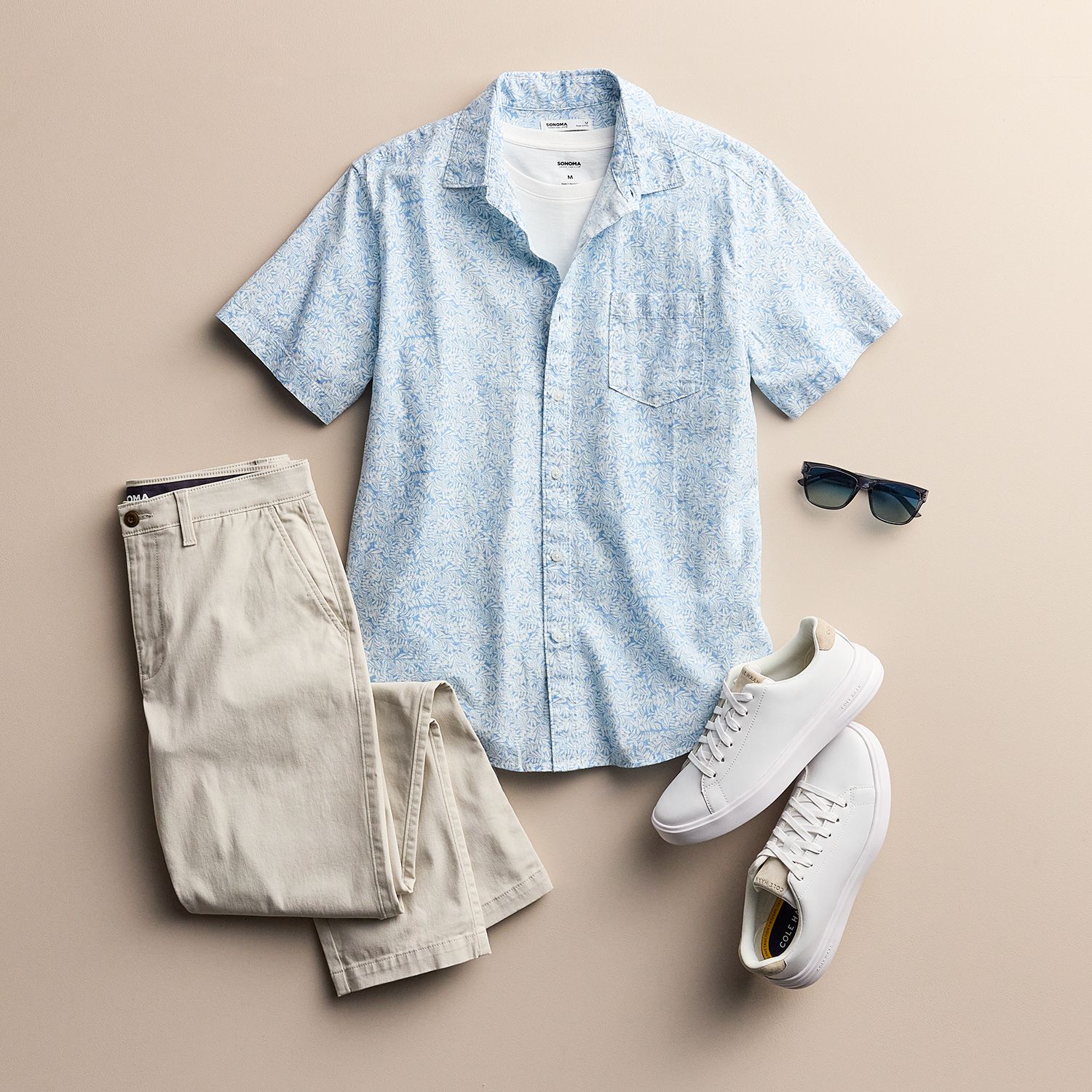 Men's Sonoma Goods for Life Linen Blend Short Sleeve Button Down Shirt, Size: XXL, Carbon Copy