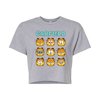 Juniors' Garfield Moods Cropped Tee