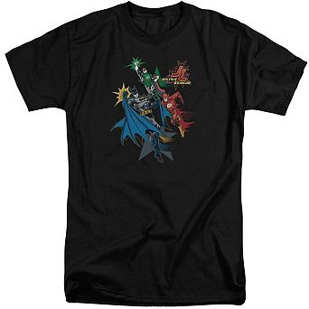 Justice League Of America Action Stars Short Sleeve Adult Tall T-shirt