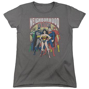 Justice League Of America Neighborhood Watch Short Sleeve Womens T-shirt