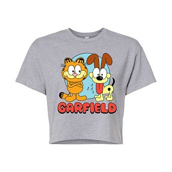Juniors' Garfield & Odie Doodle Cropped Tee