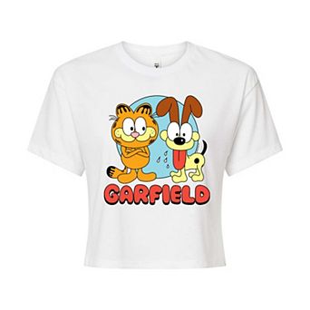 Juniors' Garfield & Odie Doodle Cropped Tee