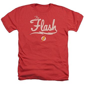 Justice League Of America Old School Flash Adult Heather T-shirt