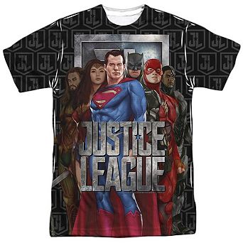 Justice League Movie The League Short Sleeve Adult Poly Crew T-shirt