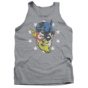Justice League Of America Face Off Adult Tank Top