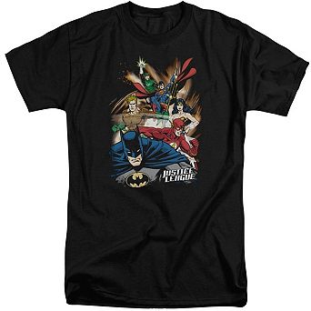 Justice League Of America Starburst Short Sleeve Adult Tall T-shirt