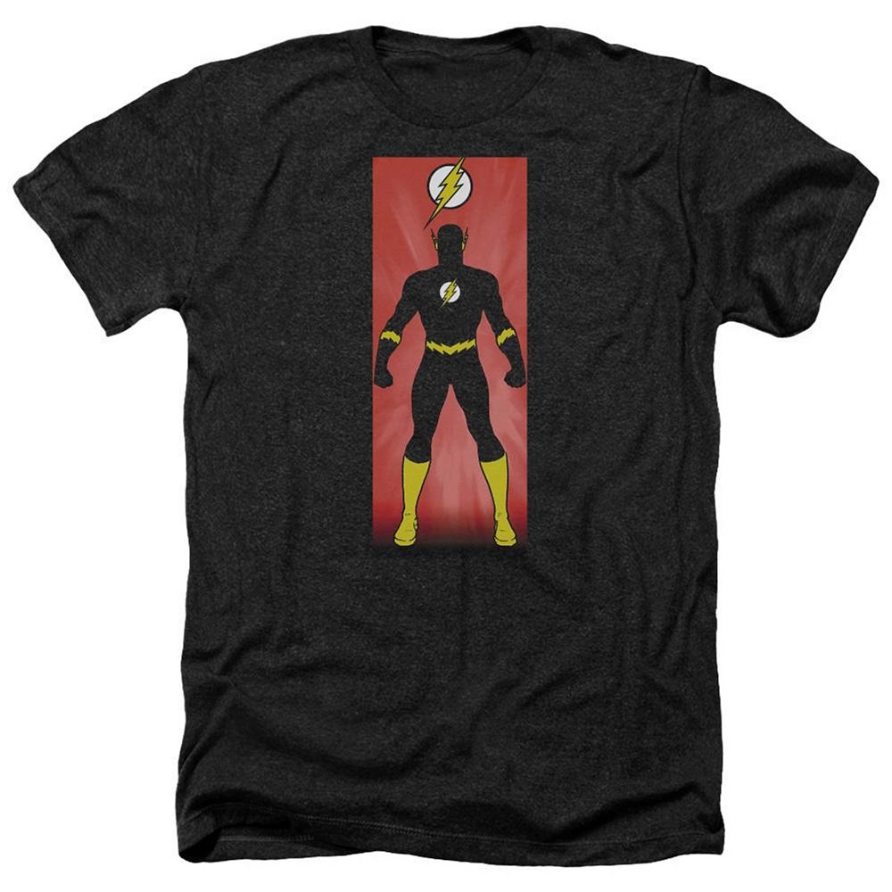 Justice League Of America Flash Block Adult Heather T-shirt
