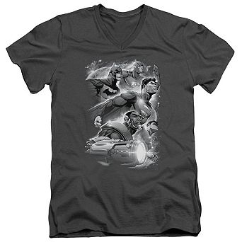 Justice League Of America Atmospheric Short Sleeve Adult V Neck T-shirt