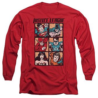 Justice League Of America Rough Panels Long Sleeve Adult T-shirt
