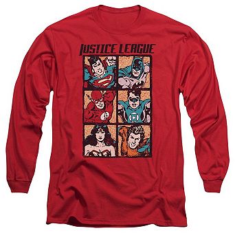 Justice League Of America Rough Panels Long Sleeve Adult T-shirt