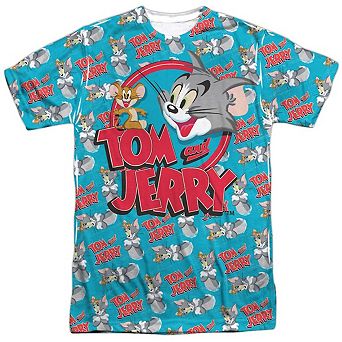Tom And Jerry Double Trouble Short Sleeve Adult Poly Crew T-shirt