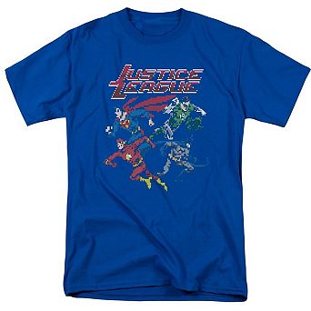Justice League of America Pixel League Short Sleeve Adult T-Shirt