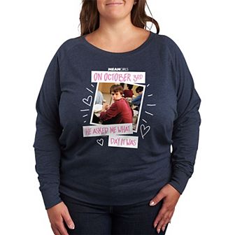 Plus Size Mean Girls October 3rd French Terry Long Sleeve Tee