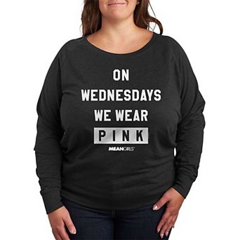 Plus Size Mean Girls Wear Pink Lightweight French Terry Sweatshirt